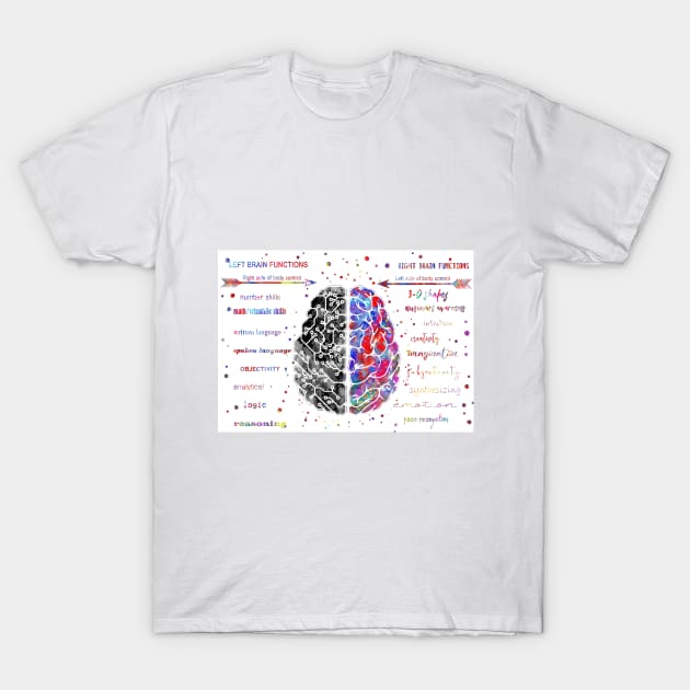 Left and right brain function T-Shirt by RosaliArt